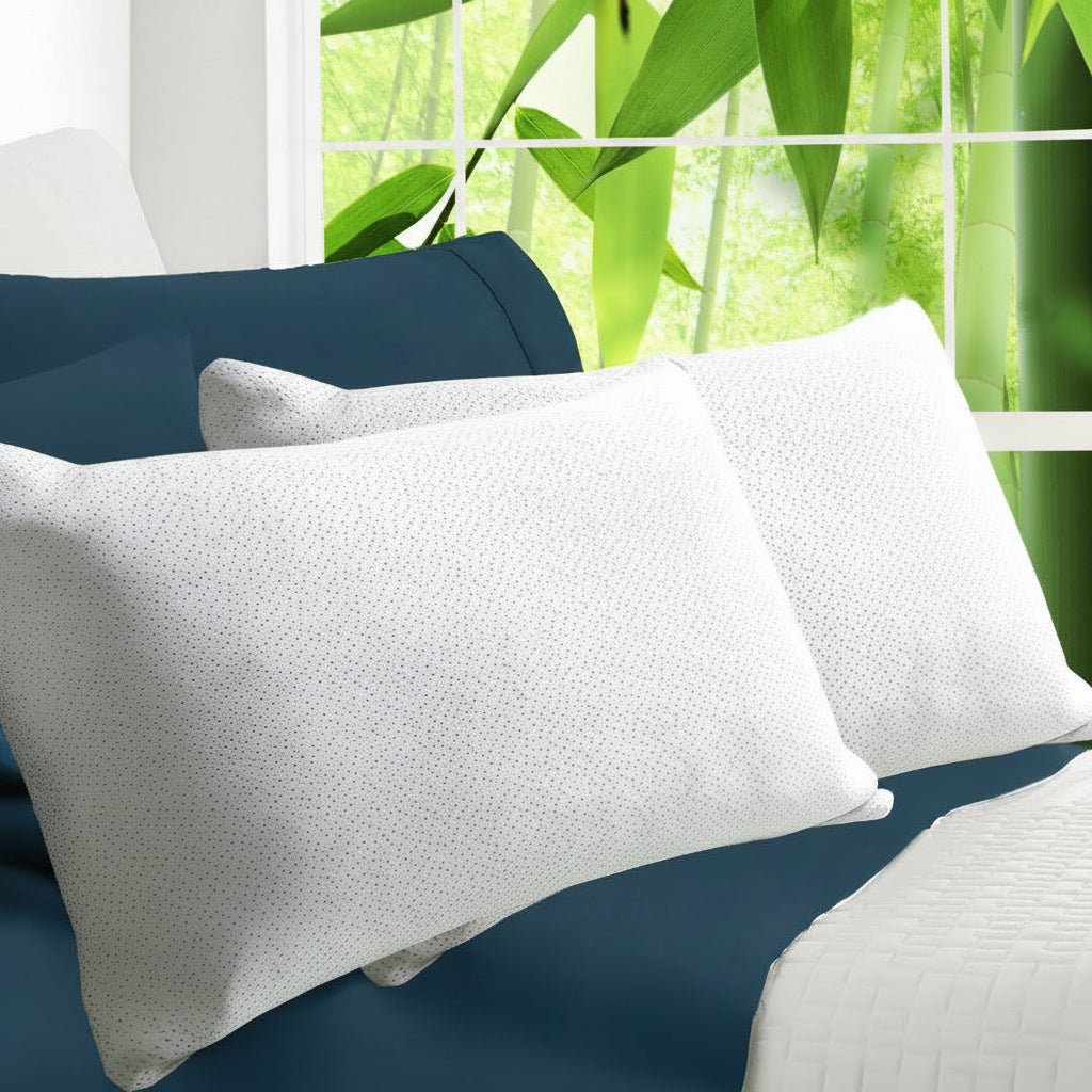 2-Pack Memory Foam Pillow – Dreamz Shredded Bamboo Bed Pillow 70x40cm