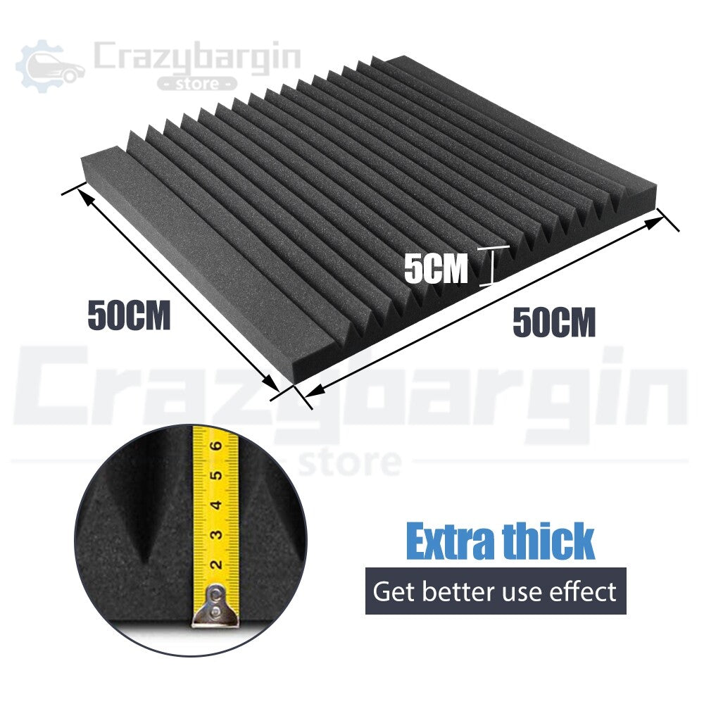 30/50cm Acoustic Foam Panels – Sound Absorption Wedges