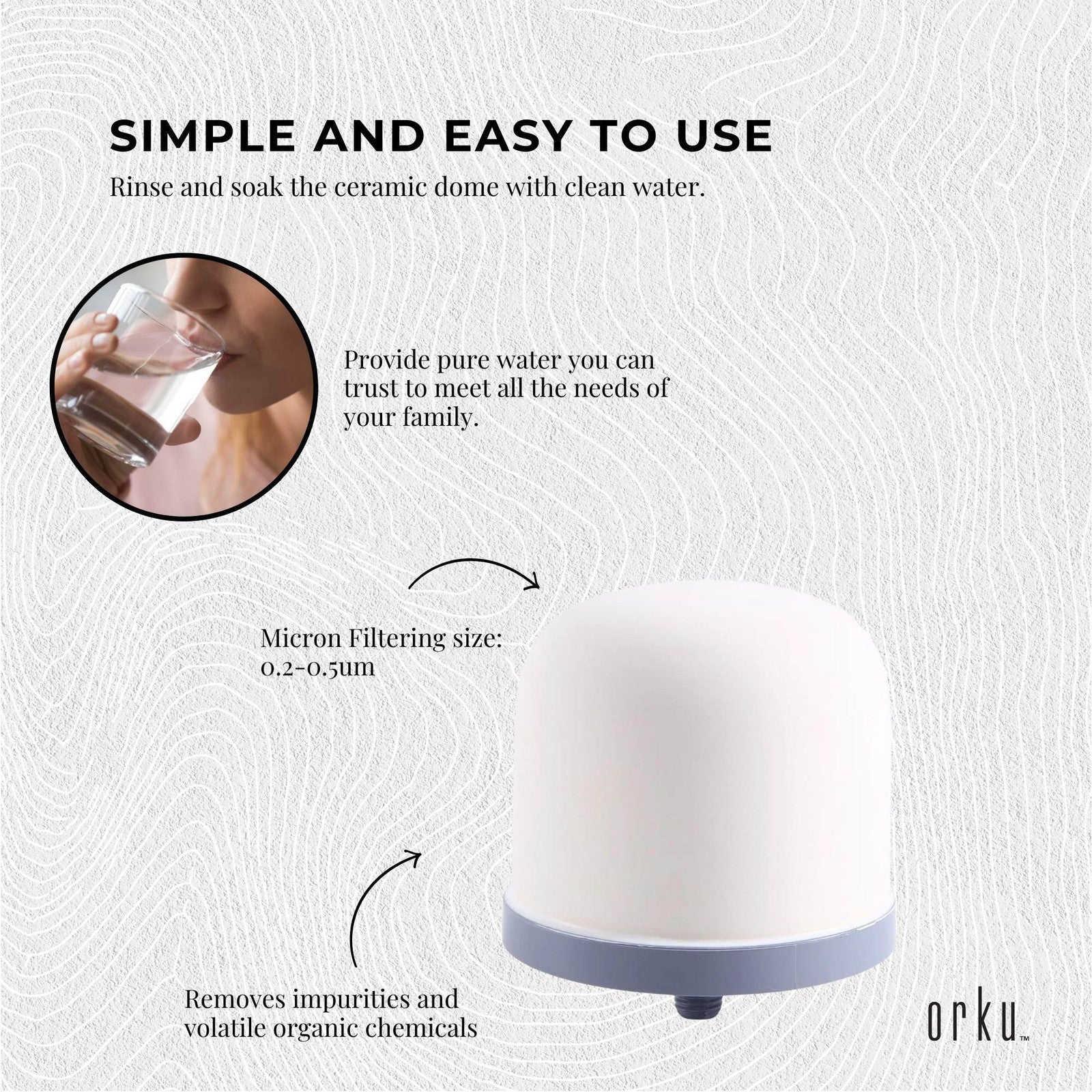 Replacement Ceramic Dome Filter for Benchtop Water Purifier Systems