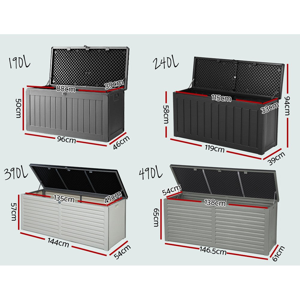 Gardeon Outdoor Storage Box Container Lockable Indoor Toy Tools Shed Garden
