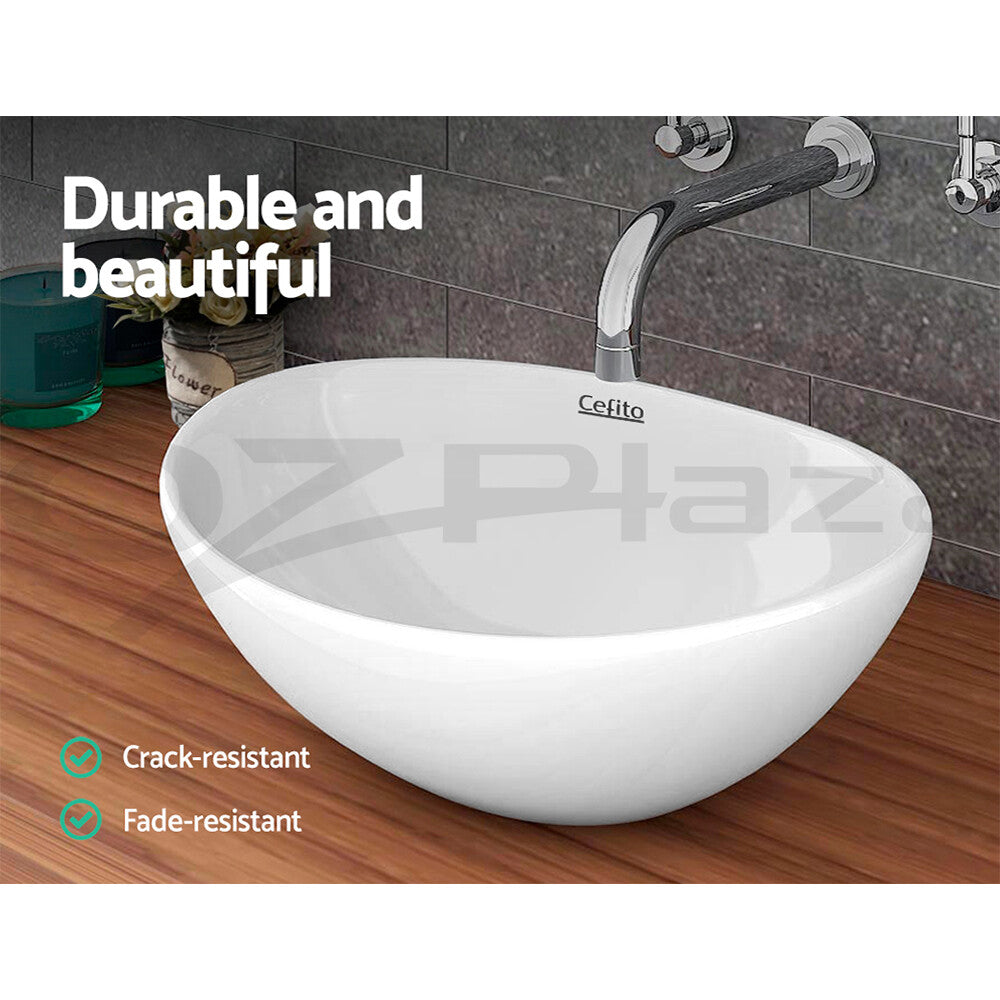 Ceramic Bathroom Basin Above Counter Vanity Sink Oval