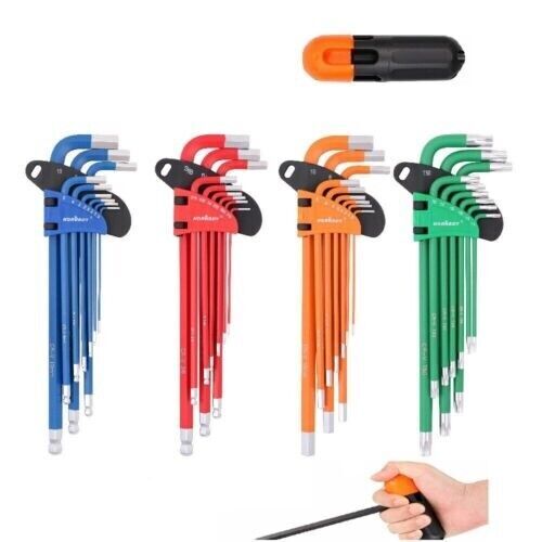 36pc Hex & Torx Key Set – Extra Long Allen Wrenches Ball End