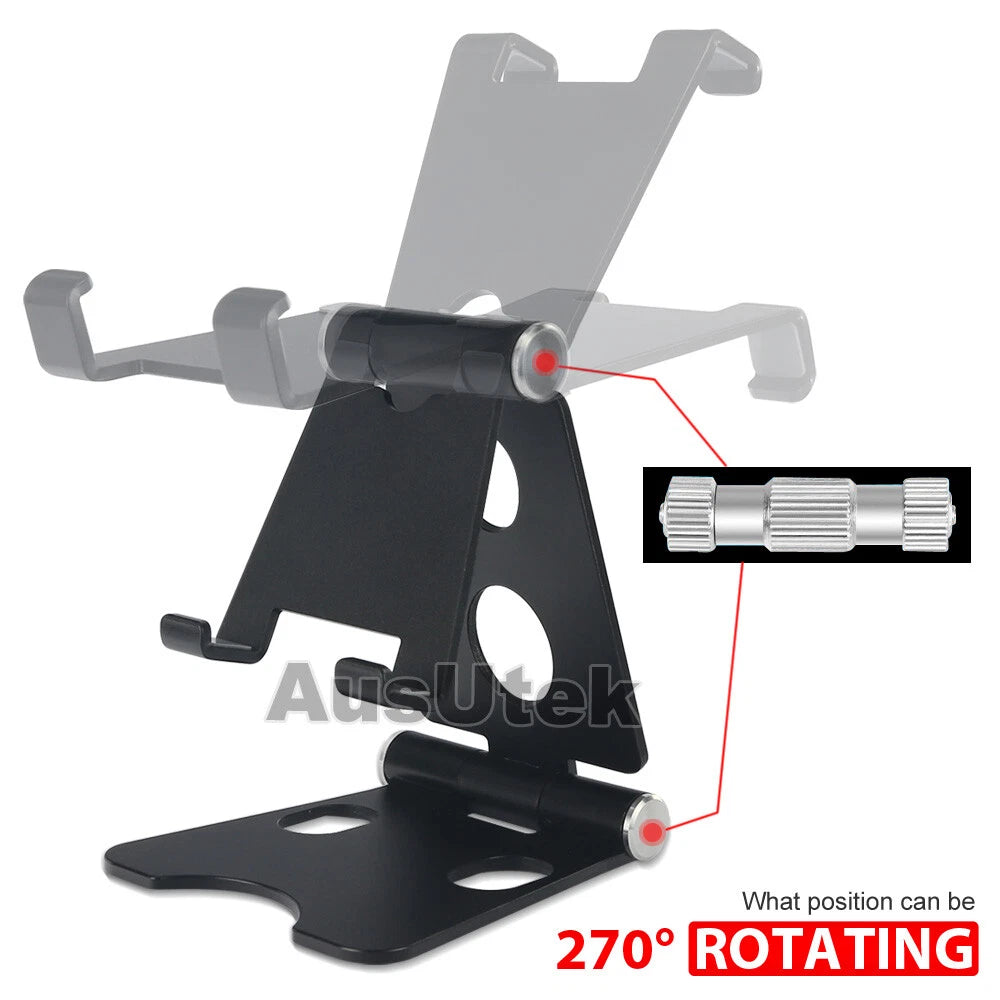 Universal Folding Aluminum Tablet Mount Holder Stand For iPad iPhone Samsung