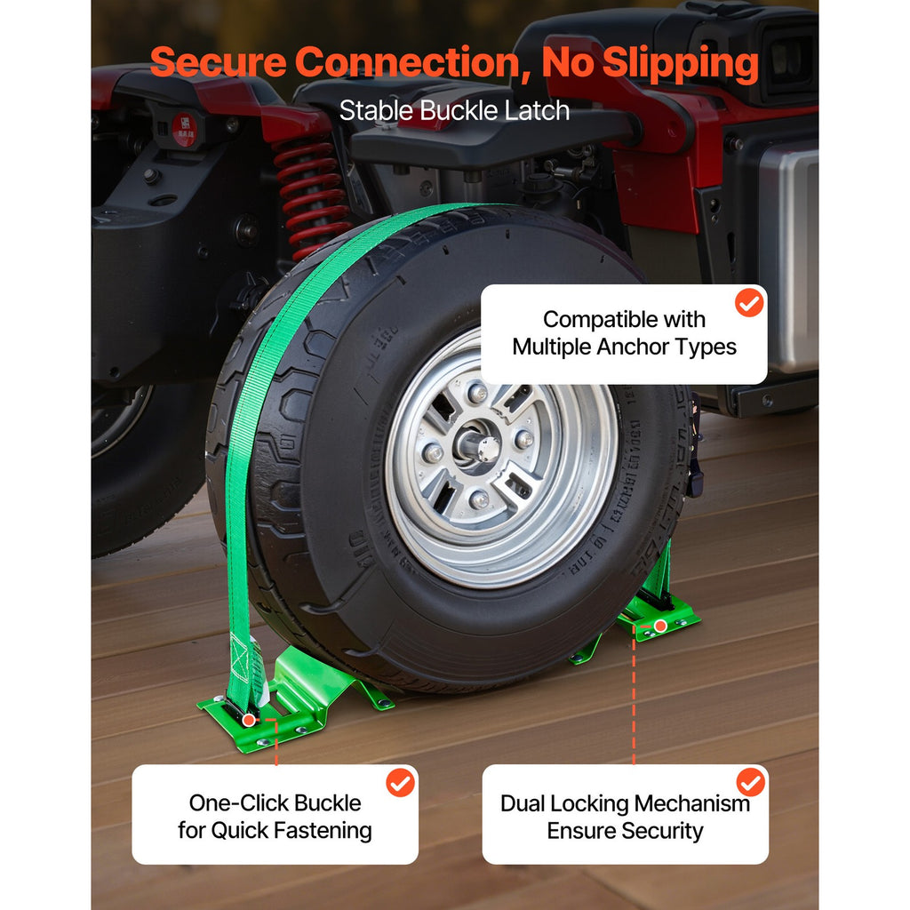Uimoso Wheel Chock Tie-Down Kit with Buckle, 1986.73 kg Strength, 662 kg Load