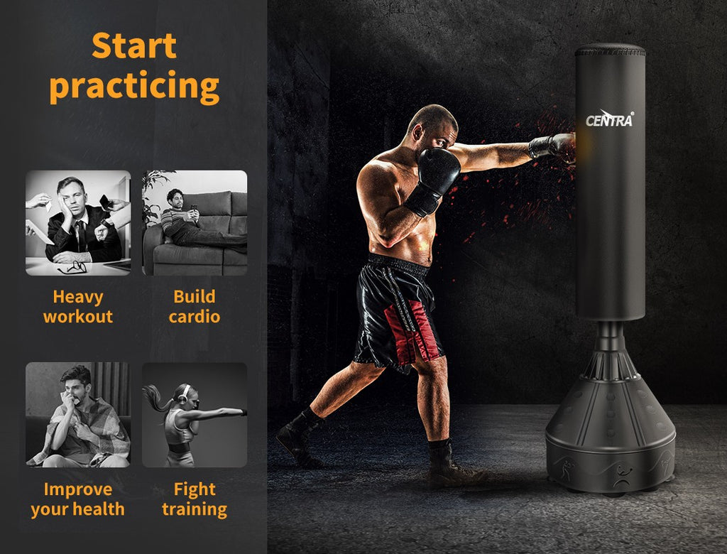 Centra Freestanding Boxing Bag – Speed & Kick Heavy Leather Gym Trainer