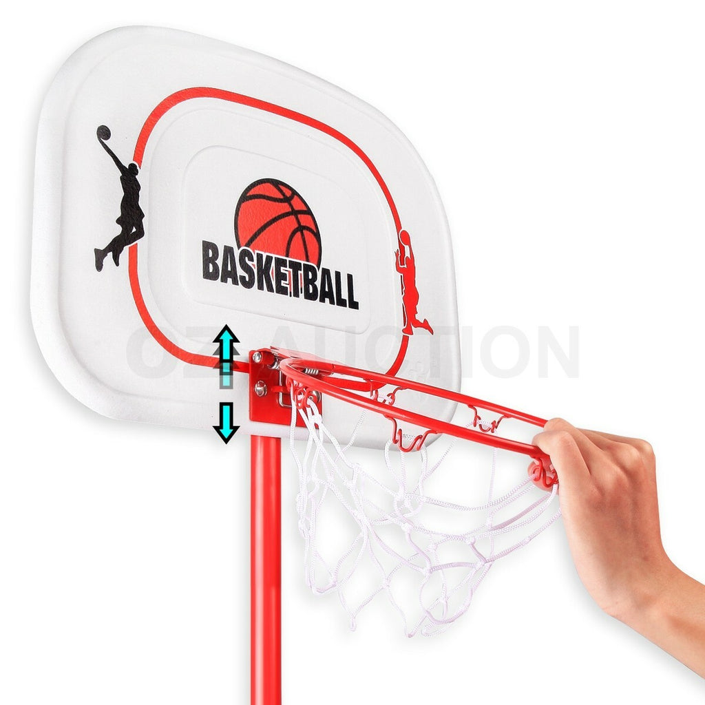 2.4m Large Kids Portable Basketball Hoop Stand Set Adjustable Height