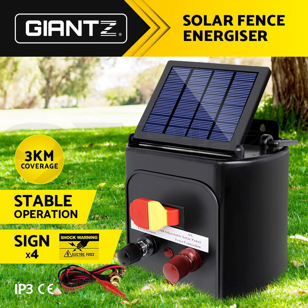 3km Solar Electric Fence Energiser 0.1J Farm Animal