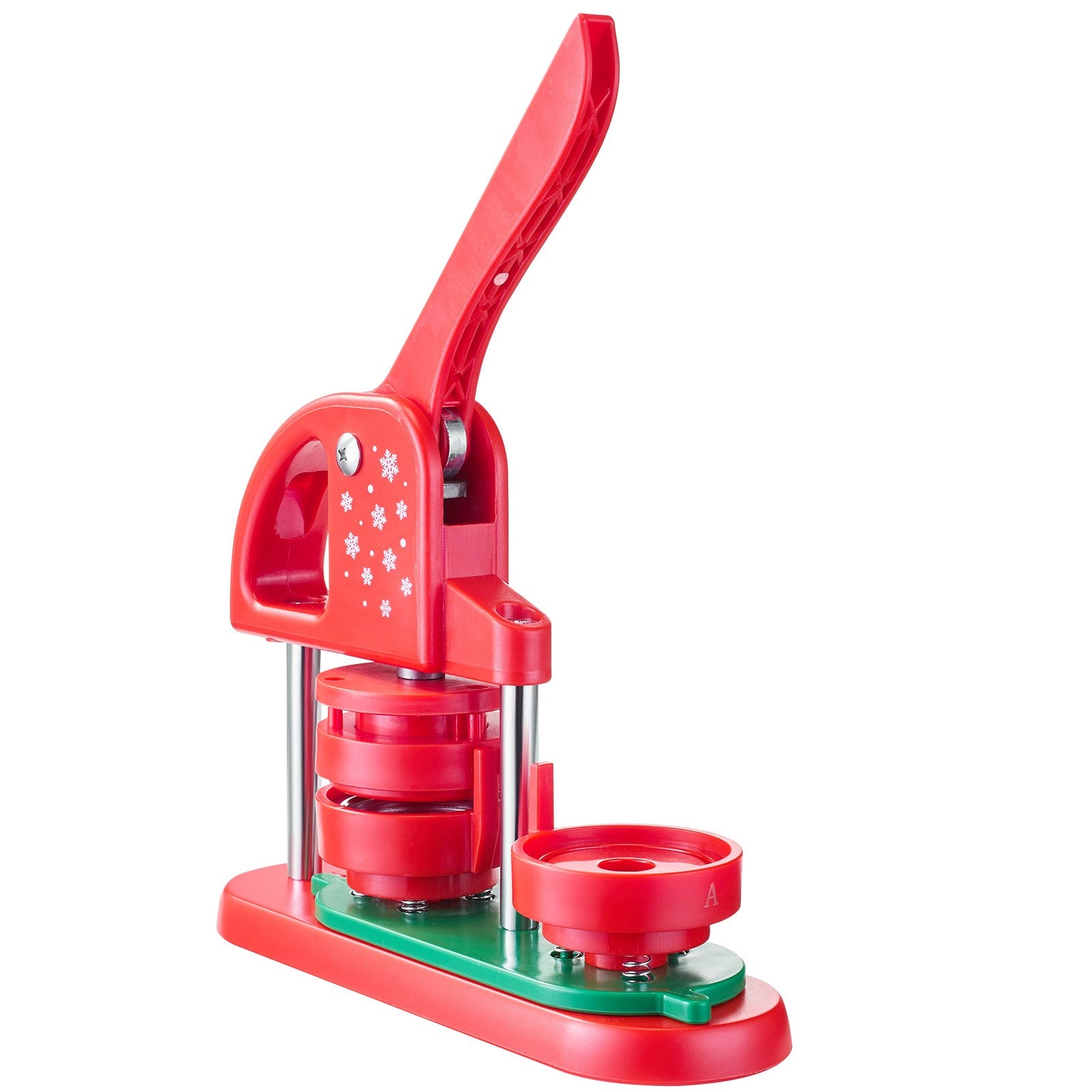 Uimoso Button Maker Machine 58 mm with 100 Plastic Pin Parts - Red