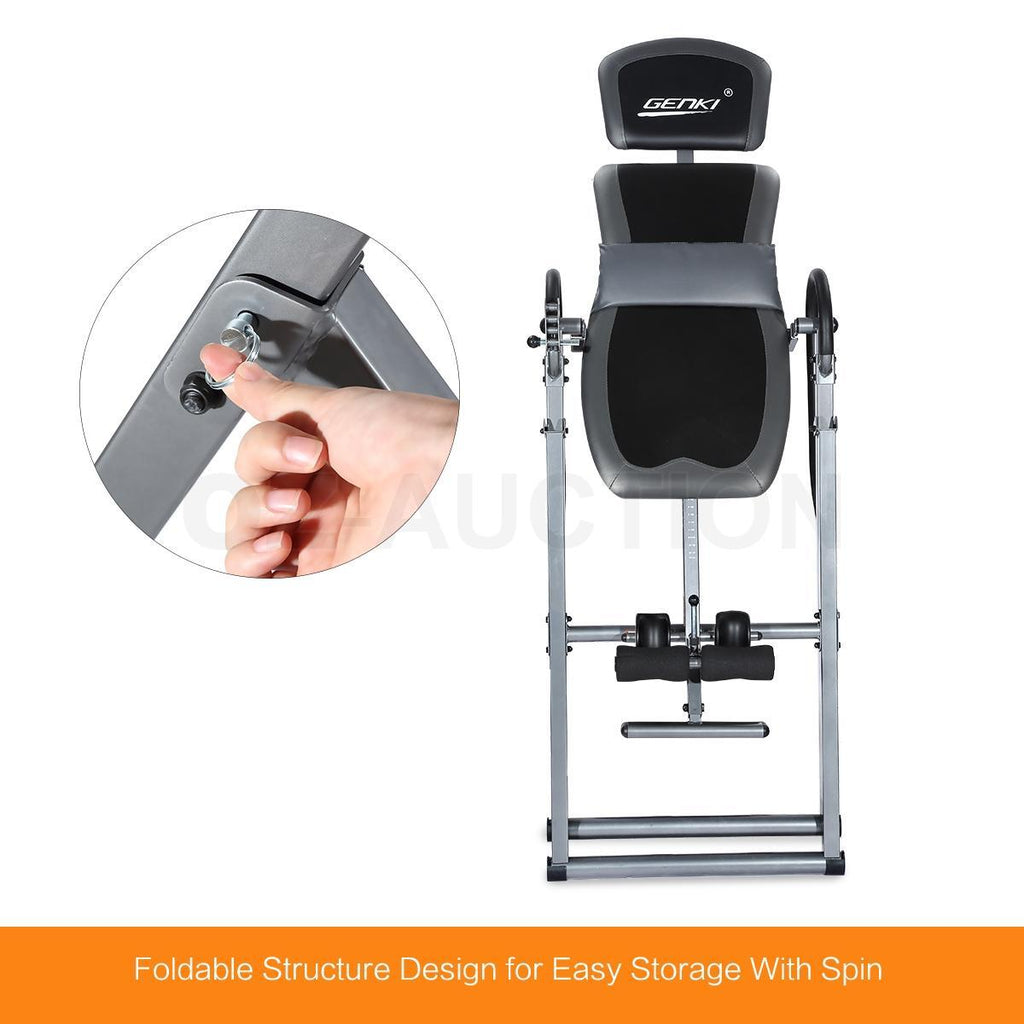 Genki Inversion Table – Adjustable, Heavy Duty Back Inverter with PVC Belt