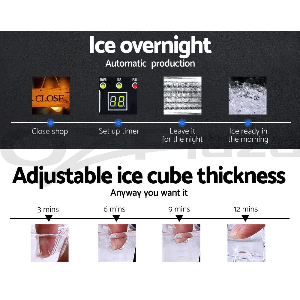 45–60kg Commercial Ice Maker Stainless Steel Ice Cube Machine
