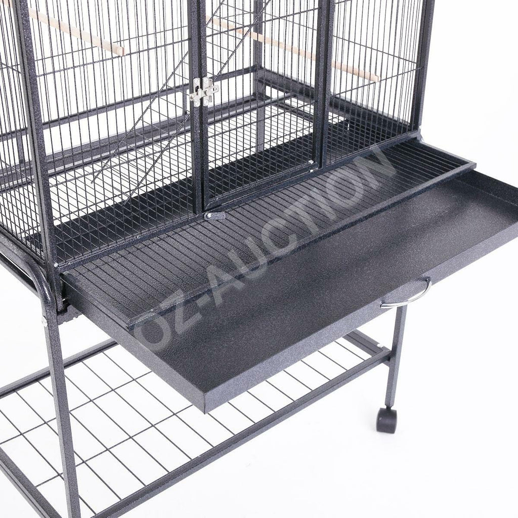 155cm Large Pet Bird Cage – Parrot Aviary with Perch & Castor Wheels