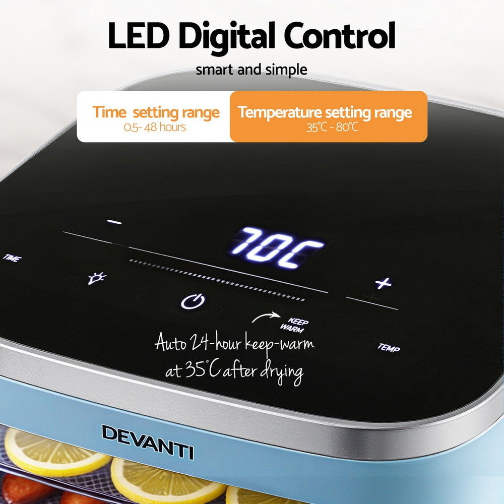 5 Tray Food Dehydrator Stainless Steel Fruit Jerky Dryer Mini
