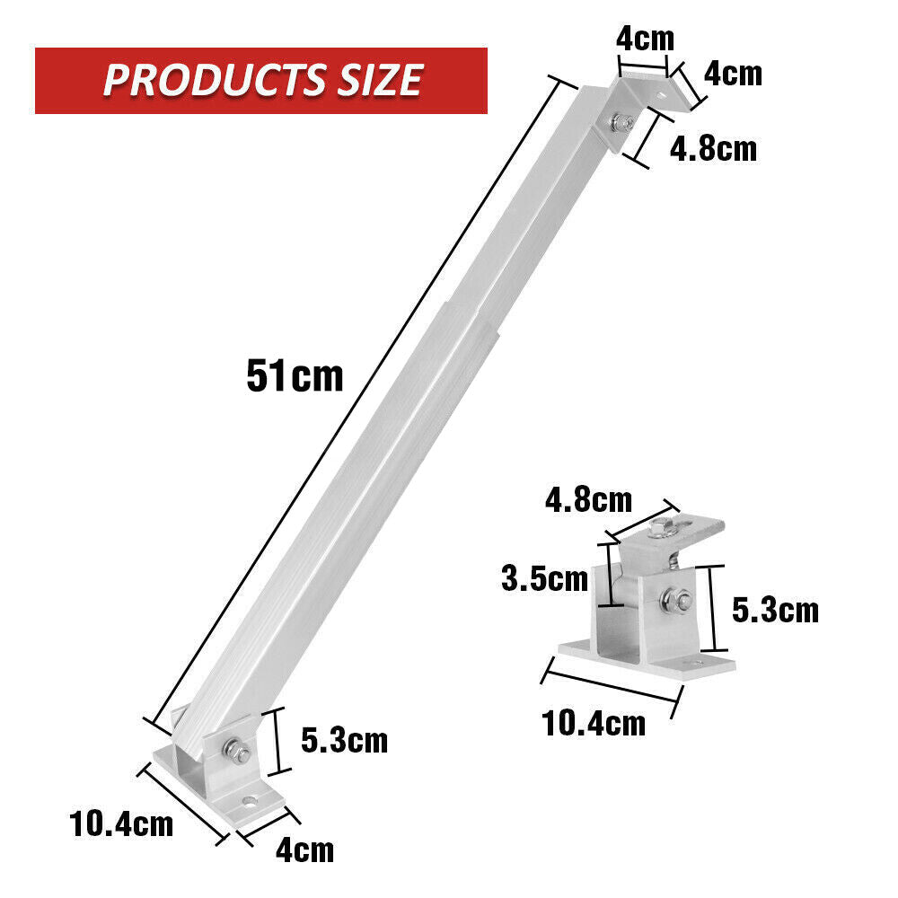 2pc Solar Panel Tilt Mount Brackets – Adjustable RV Flat Surface
