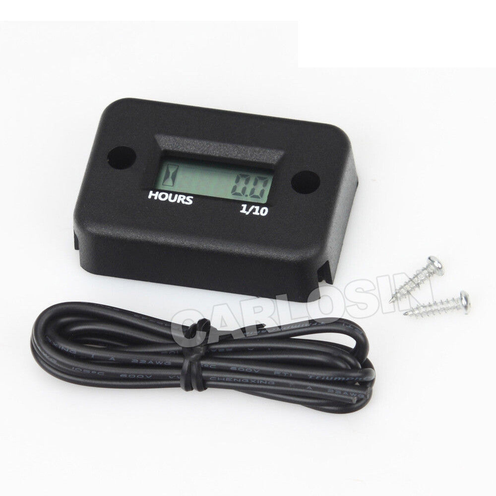 2x Waterproof Digital Hour Meter for Motorcycle Boat Dirt Gas Engine