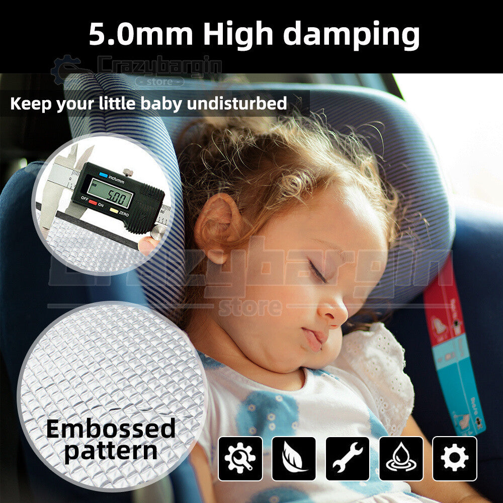 1x5M Car Sound Deadener – Foam Insulation Mat Heat & Noise Shield