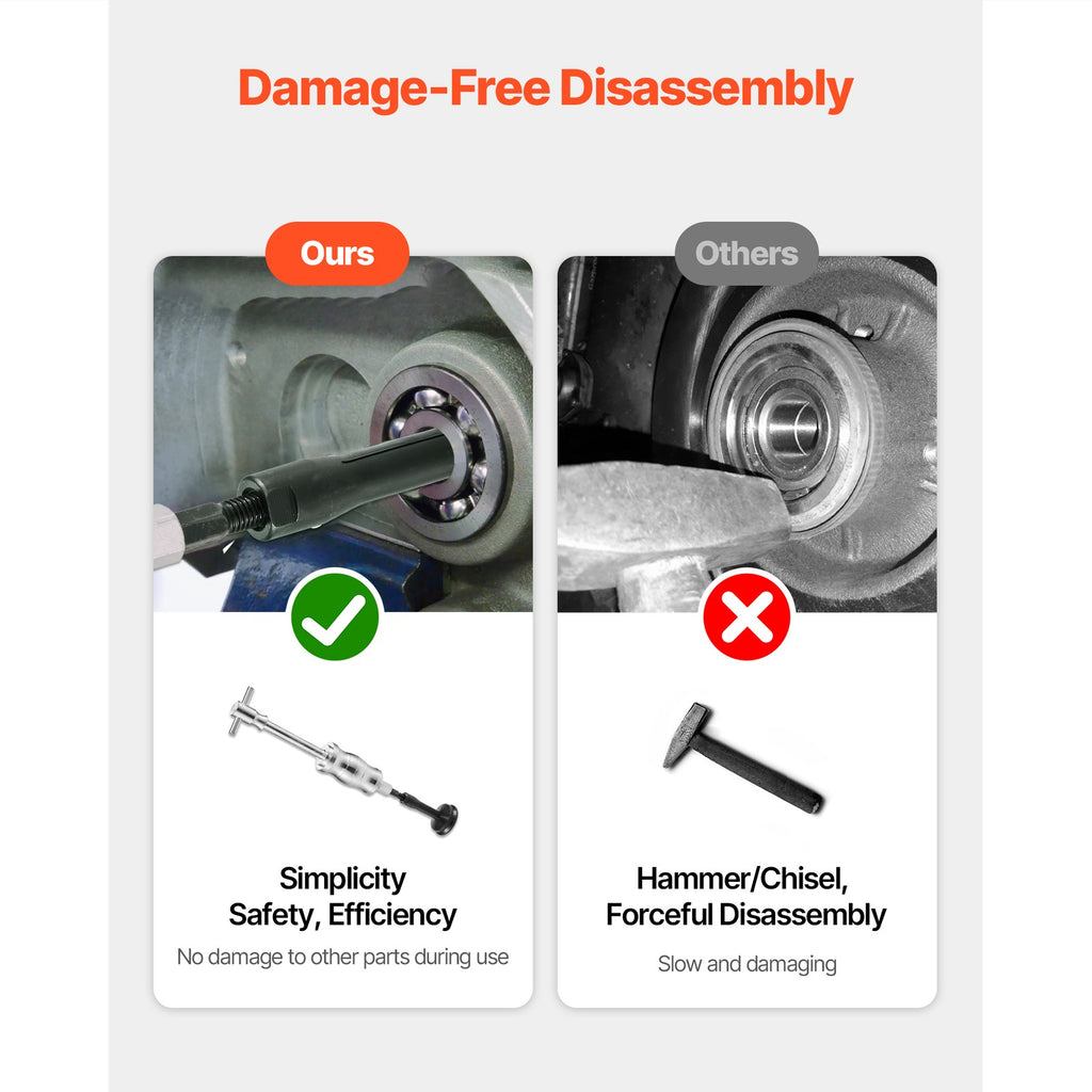 Uimoso 16pcs Blind Hole Bearing Puller Set Internal Extractor and Slide Hammer