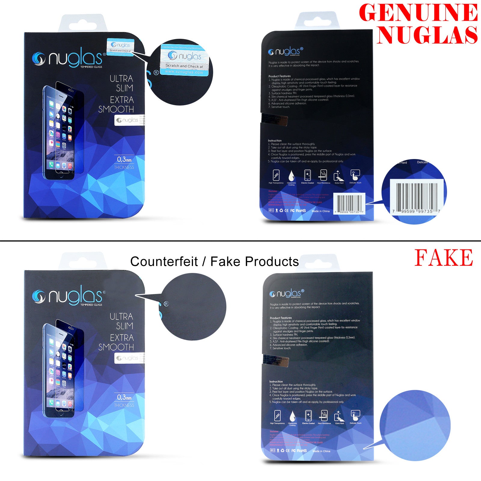 2x Tempered Glass Screen Protector for iPhone