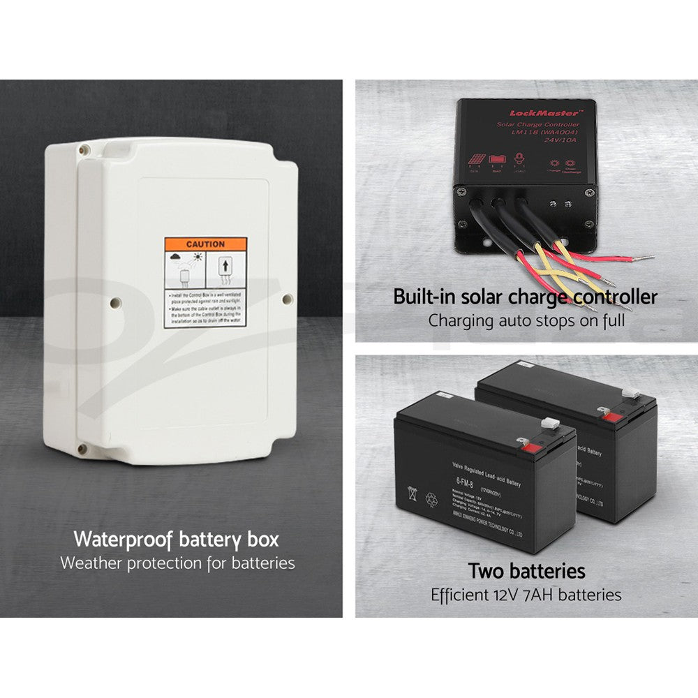 10W Swing Gate Opener Auto Solar Electric Remote 600KG