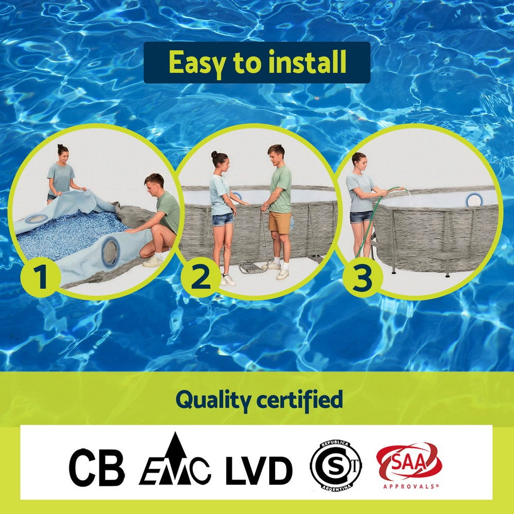 Steel Frame Above Ground Pool Filter Pump Ladder 427x250x100cm