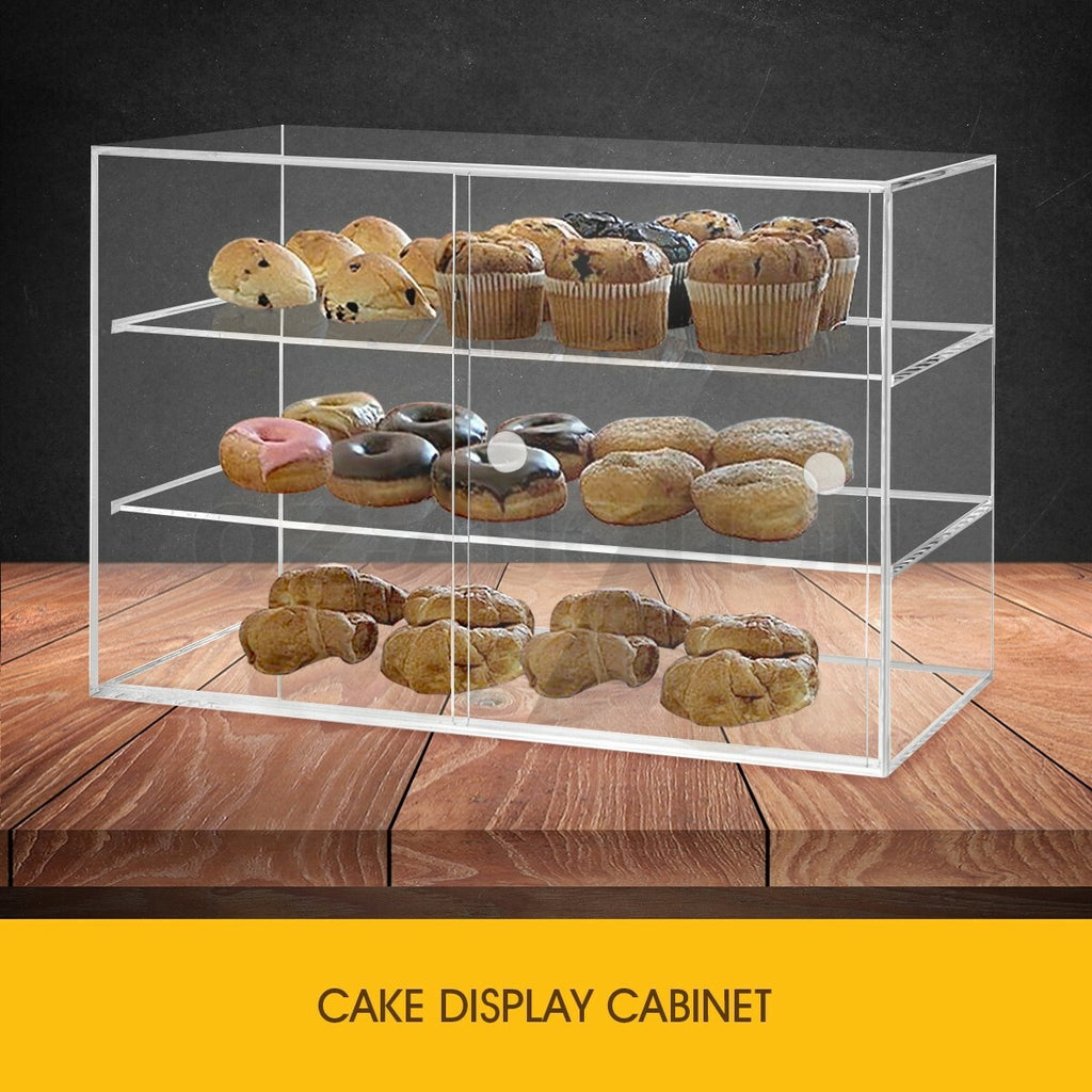 3-Tier Large Acrylic Bakery Cake Display Cabinet Donuts Cupcakes Pastries