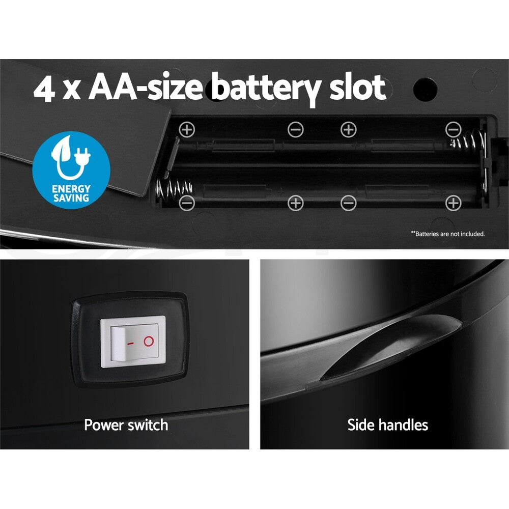 68L Motion Sensor Bin Automatic Trash Can Kitchen Black