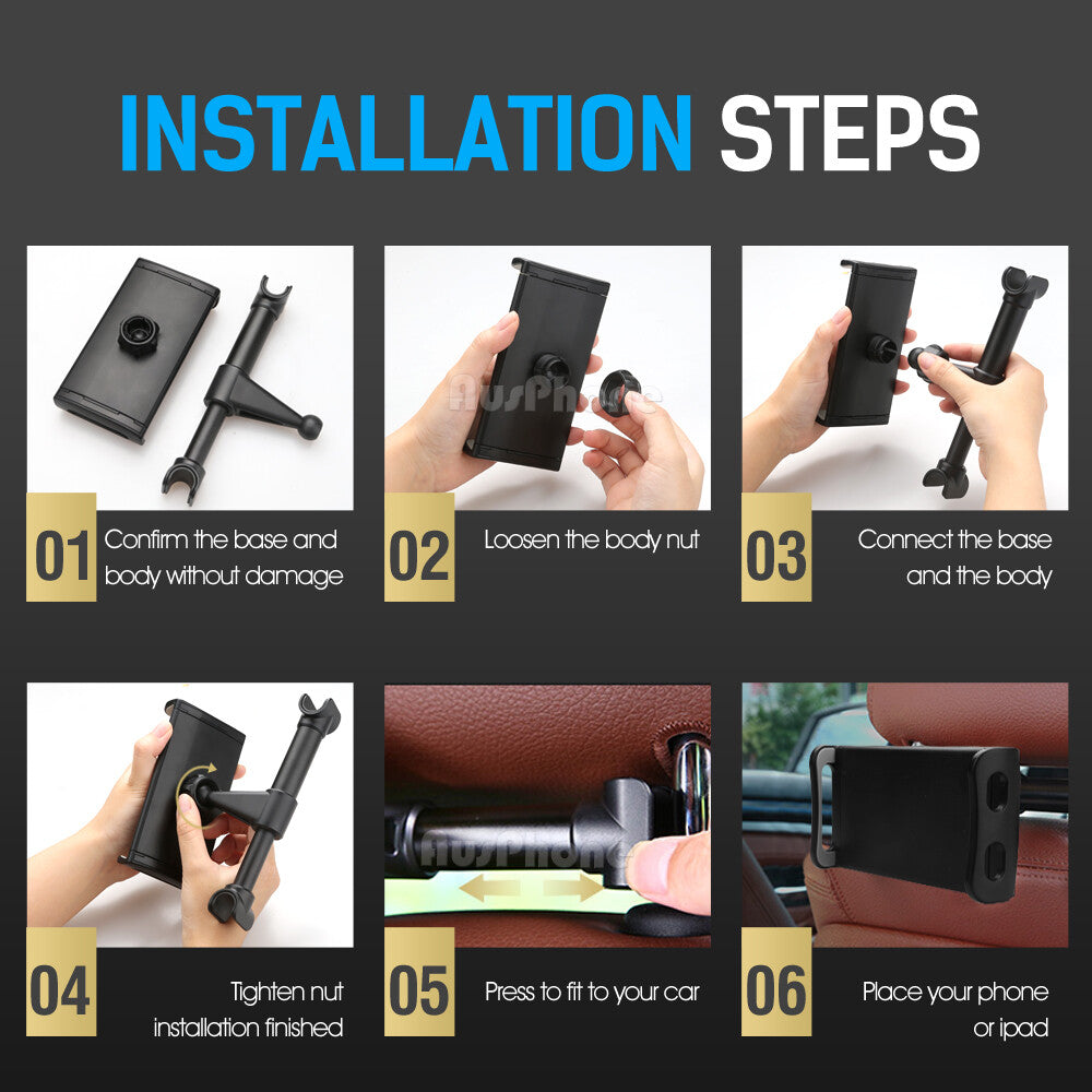 Universal Car Headrest Mount Holder for Phone Tablet