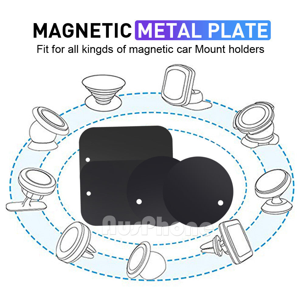 8x Magnet Metal Plate for Magnetic Car Phone Mount