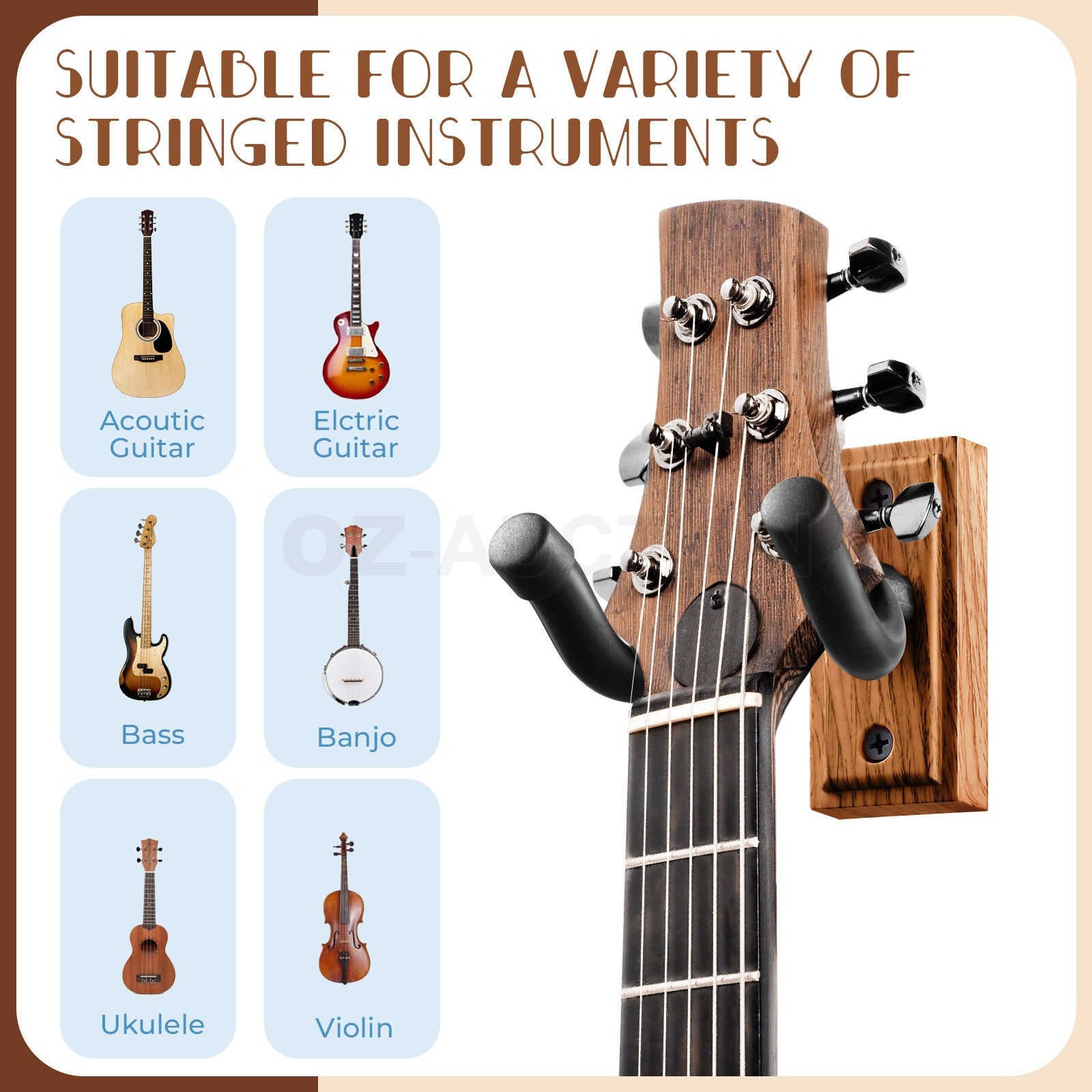 Guitar Wall Mount Hanger Hook Holder for Guitar Bass Ukulele