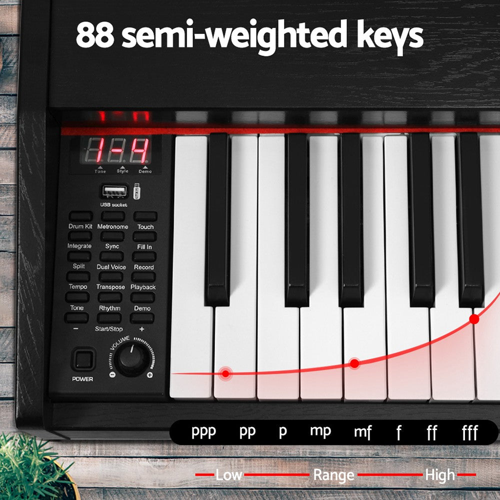 88 Keys Electronic Digital Piano Keyboard Semi-Weighted Stand