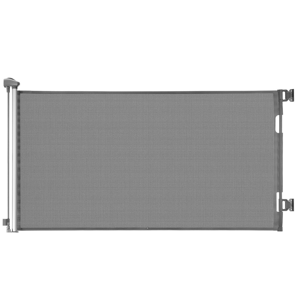 Uimoso Retractable Mesh Gate for Pets and Babies, 1430 mm W, 795 mm Tall, Gray