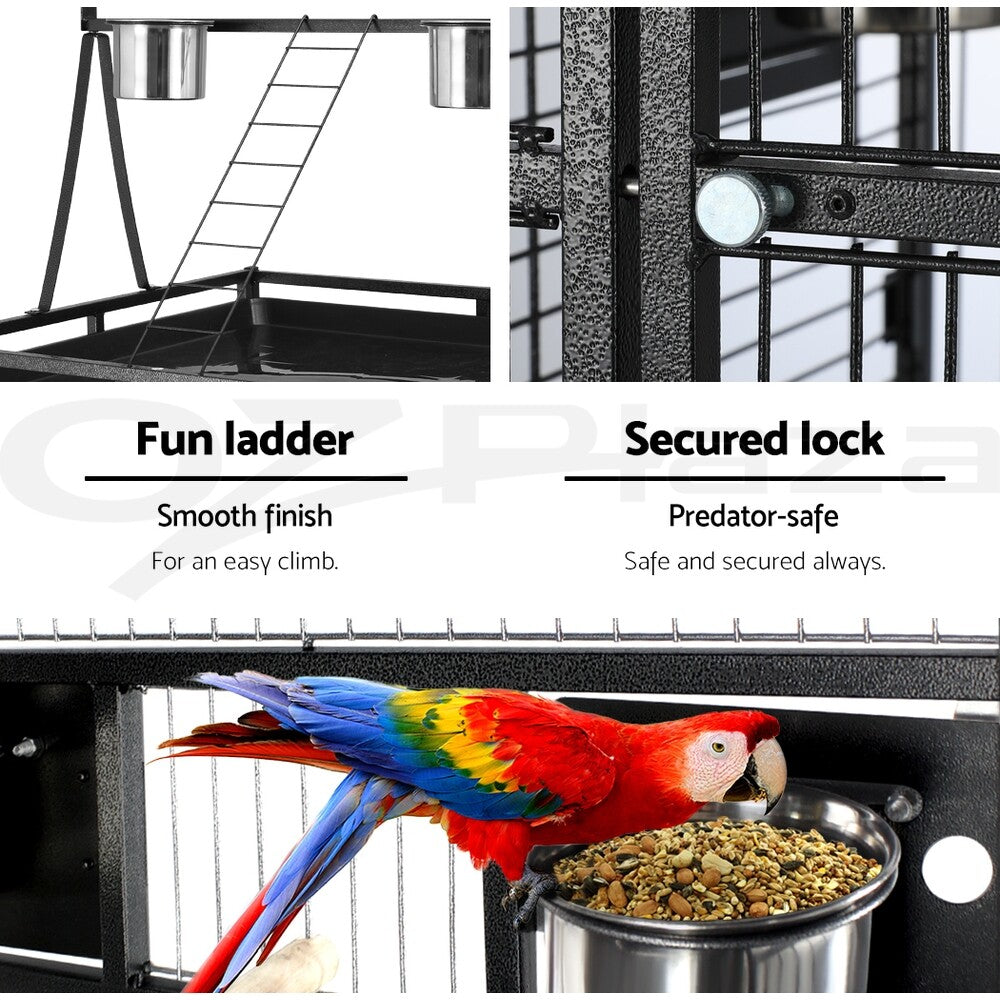 Large Bird Cage Aviary 173cm Travel Stand Budgie Parrot Toys