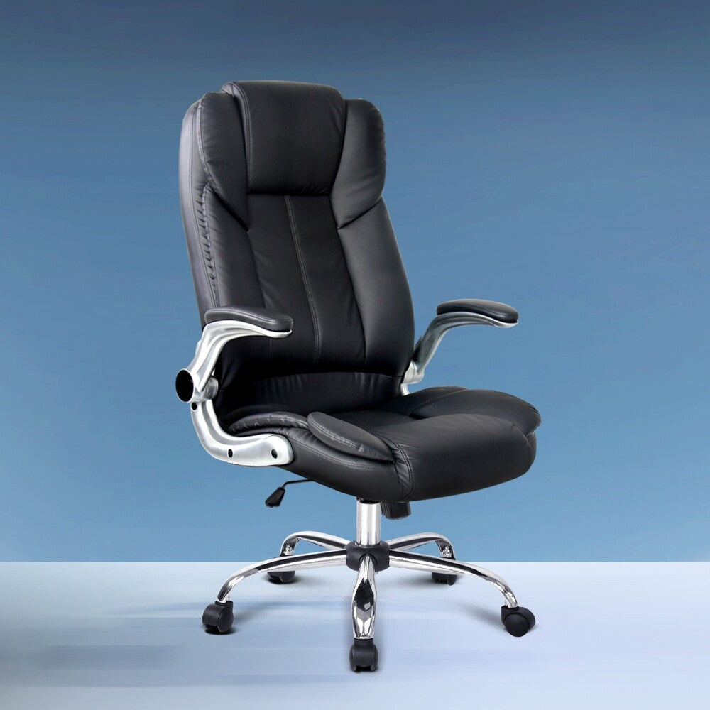Executive Office Computer Gaming Chair PU Leather Tilt Black