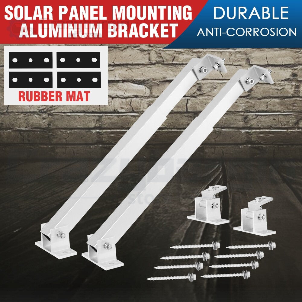 2pc Solar Panel Tilt Mount Brackets – Adjustable RV Flat Surface