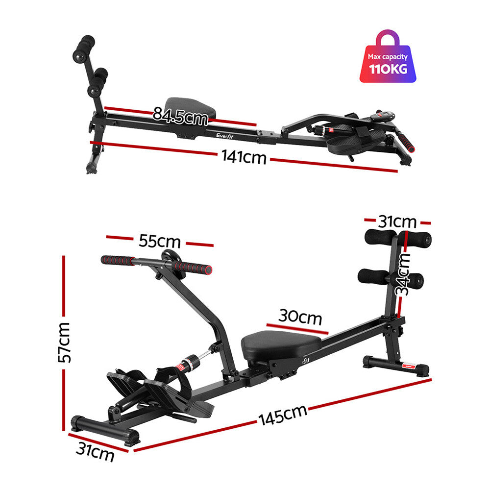 12 Level Hydraulic Rowing Machine Cardio Fitness Rower