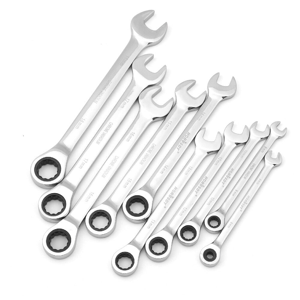 48pc HORUSDY Tool Set – Ratchet Spanners & Allen Keys with Roll Pouch