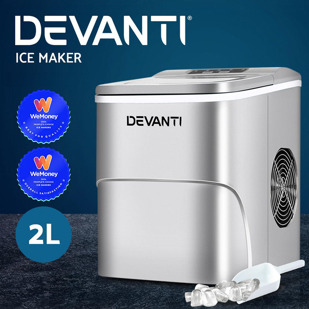 Portable Ice Maker Ice Cube Machine 2L Countertop Silver