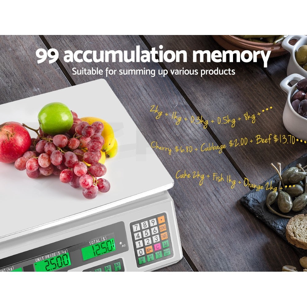 Digital Kitchen Scale 40KG Electronic LCD Commercial Weighing