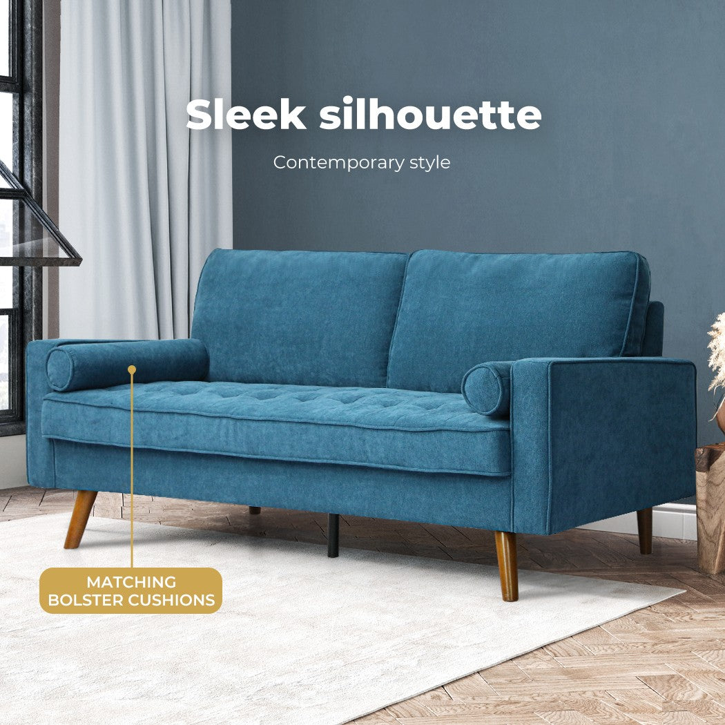 Levede 3-Seater Sofa – Fabric Futon Couch Recliner for Living Room