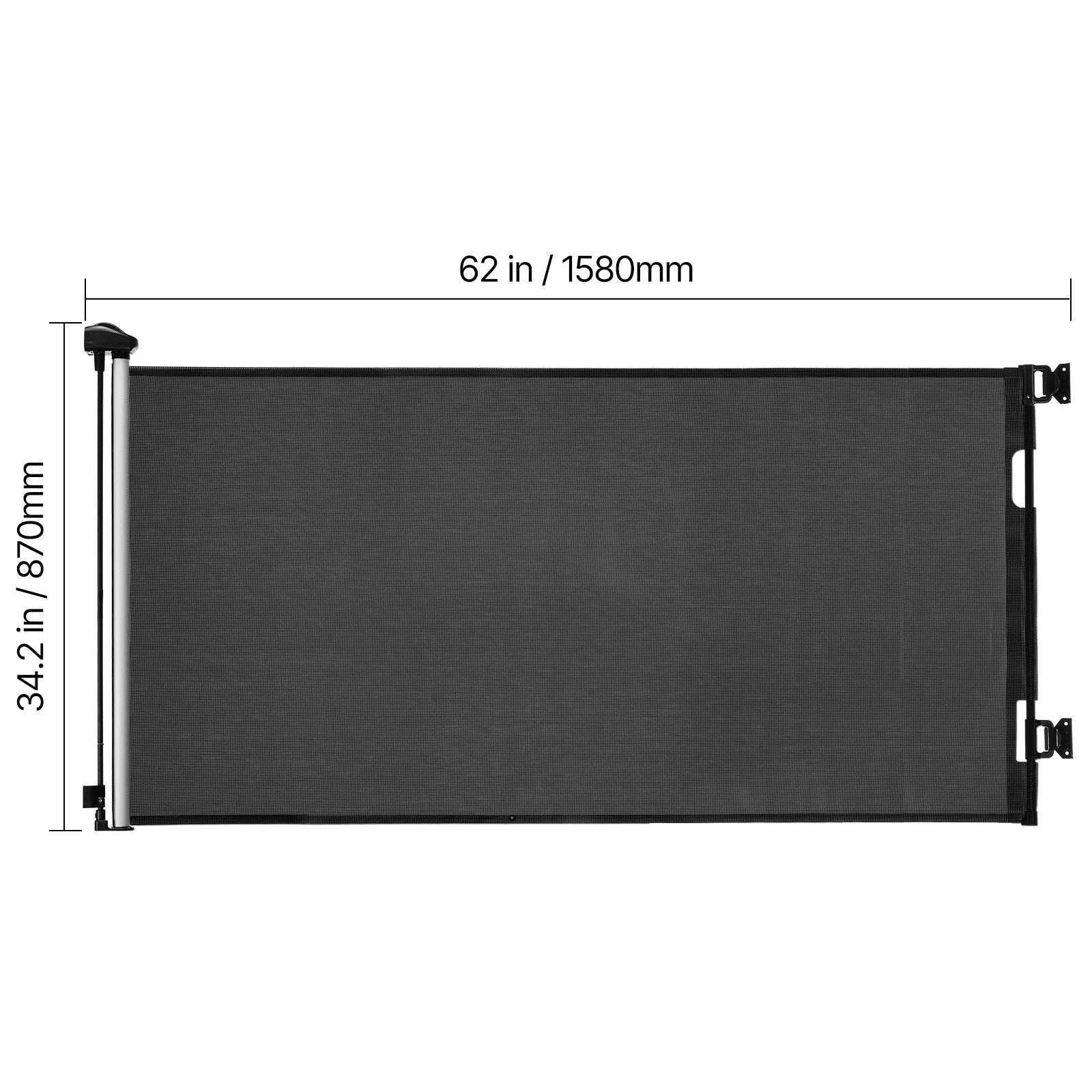 Uimoso Retractable Mesh Gate for Babies and Pets, 1430 mm W, 795 mm Tall, Black