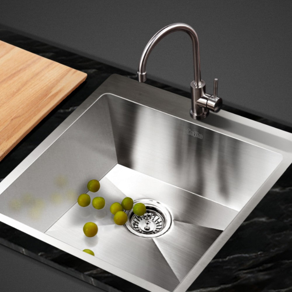 53x50cm Stainless Steel Kitchen Sink Single Bowl Silver