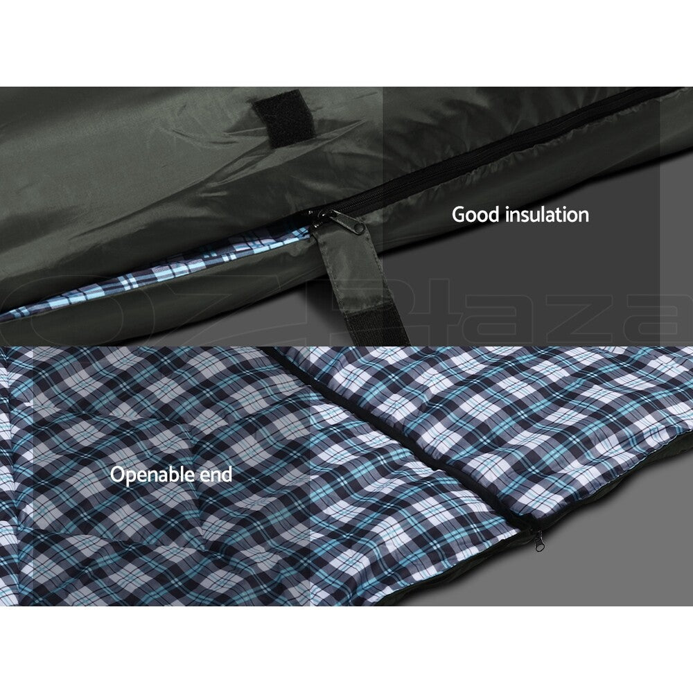 Weisshorn Sleeping Bag Bags Double Camping Hiking Tent Thermal Grey -10°C-15°C
