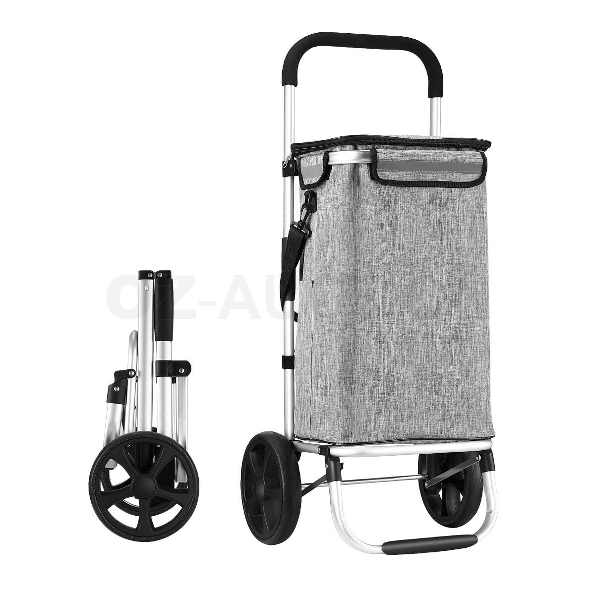 Aluminium Foldable Shopping Trolley Cart with Grocery Storage Bag