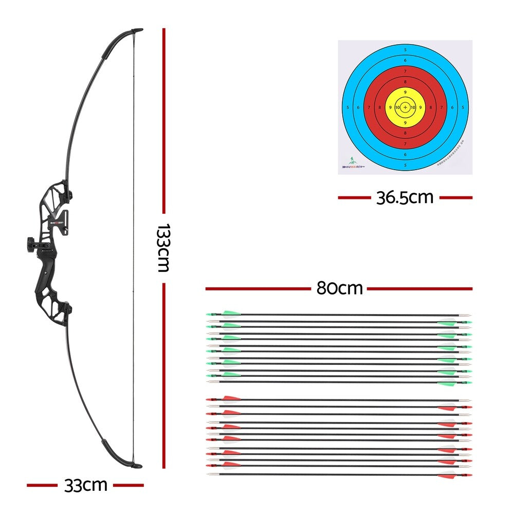 55lb Takedown Recurve Bow & Arrow Set Archery Hunting Adult