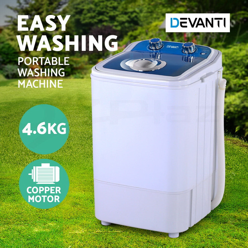 Devanti 4.6KG Mini Portable Washing Machine Outdoor Camping Caravan RV Spin Dry