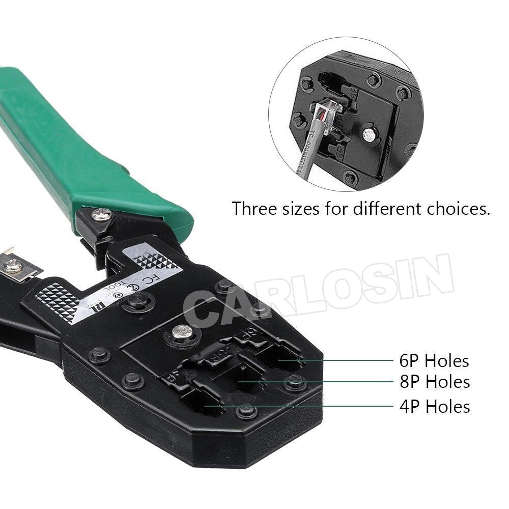 Network Cable Tool Kit LAN Crimper Wire Stripper RJ45 Cat5 Cat6