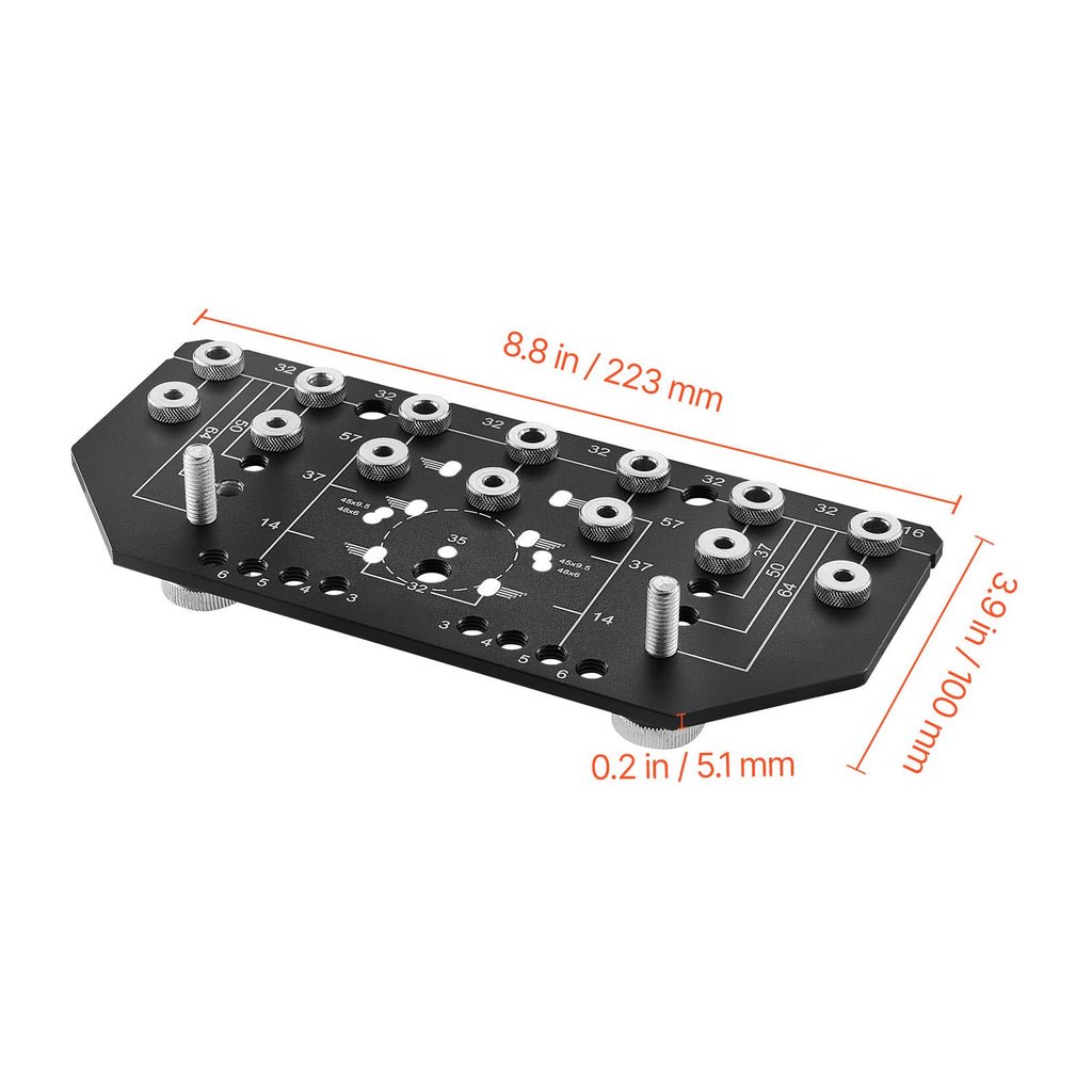 Uimoso Shelf Pin Jig and Hinge Jig 2-in-1 Aluminum Alloy Cabinet Hole Drilling