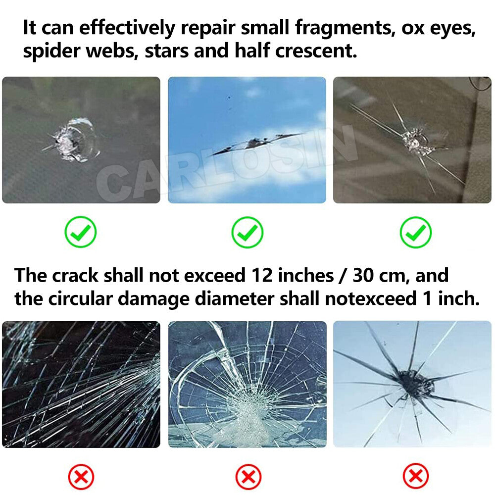 9x Car Windscreen Repair Kit Glass Window Crack Fix DIY Tool
