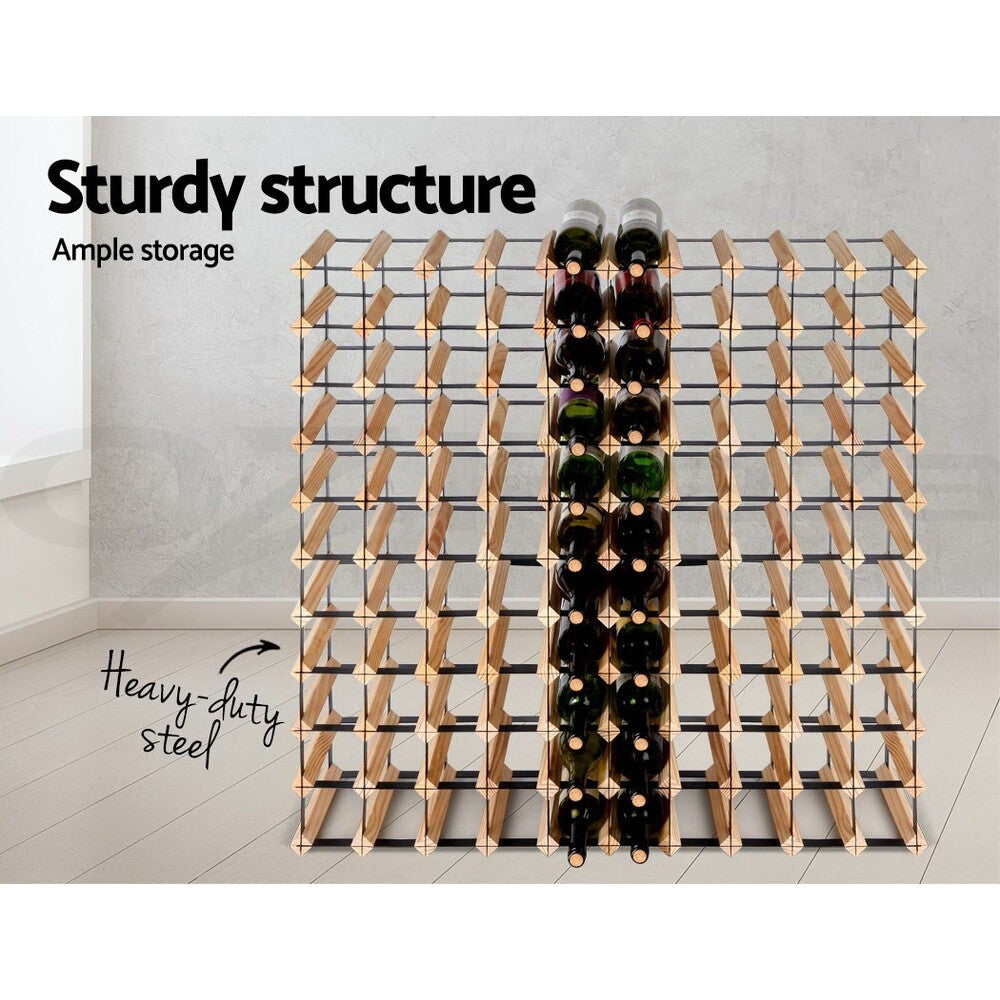 110 Bottle Timber Wine Rack Wooden Storage Organiser