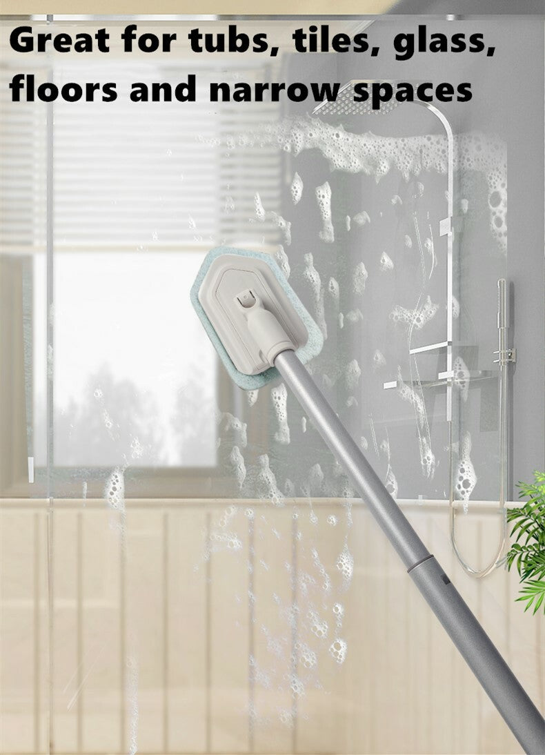 Adjustable Long Handle Floor Brush – Cleaning Tub, Tiles & Glass Walls