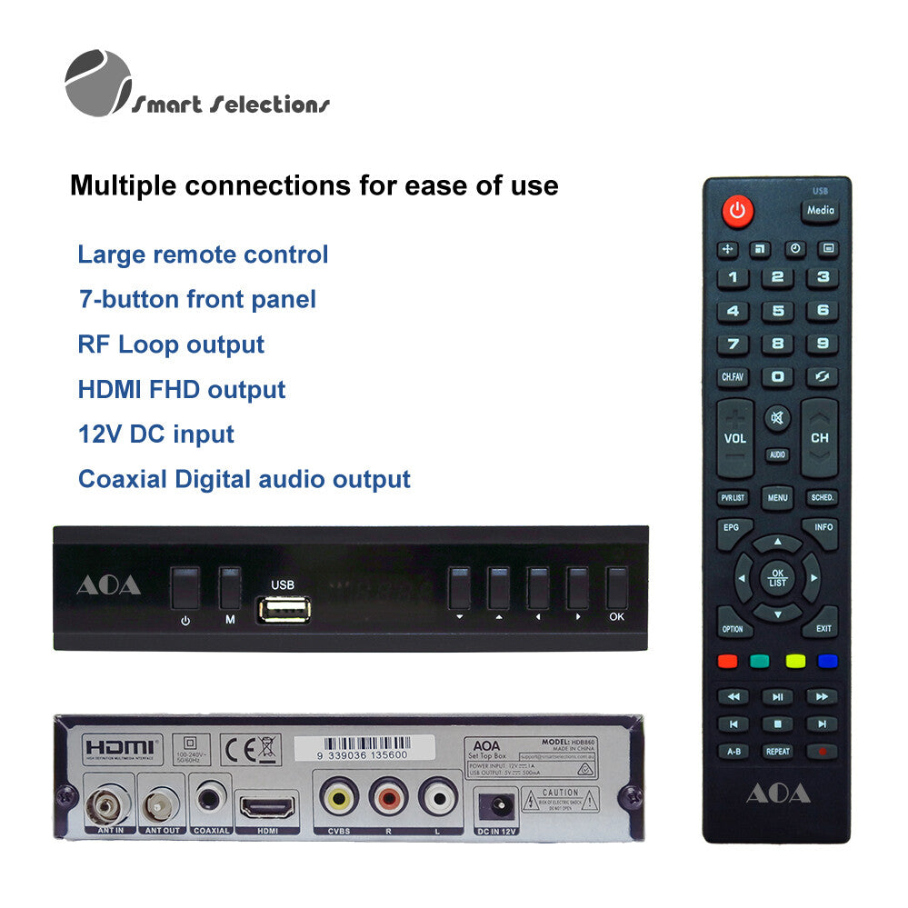 HDB860 AOA Full HD Set Top Box – DVB-T2, H.265, PVR for AU DTV